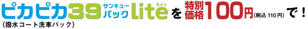 ピカピカ39パックLiteが特別価格110円（税込）
