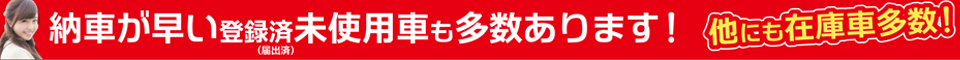 全メーカーの登録済未使用車も扱ってます！